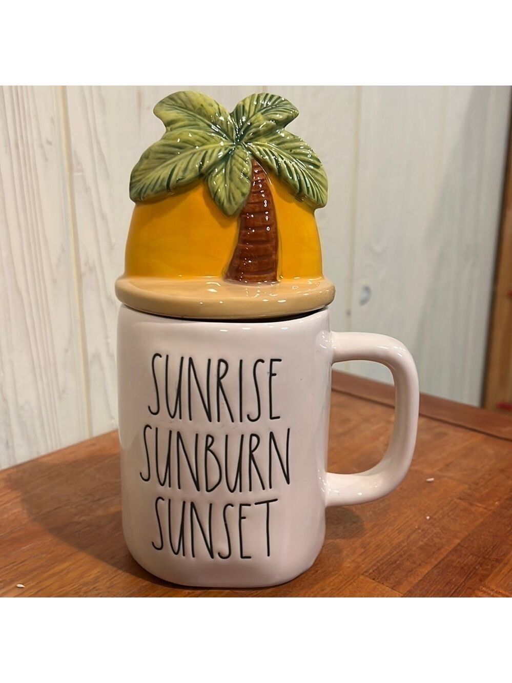 Rae Dunn Sunrise Sunburn Sunset Mug with Lid - Picture 1 of 6